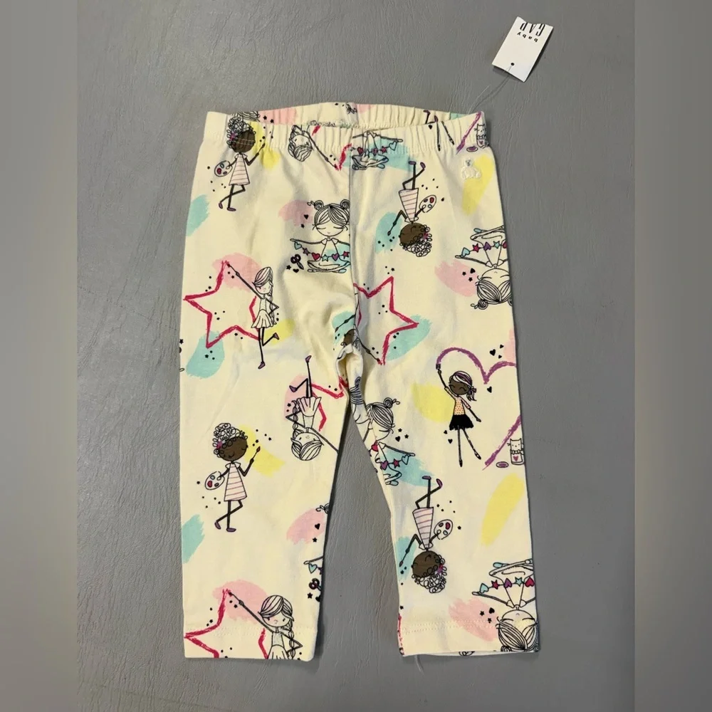 GAP Baby Cream and Blue Leggings